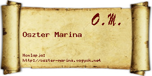 Oszter Marina névjegykártya